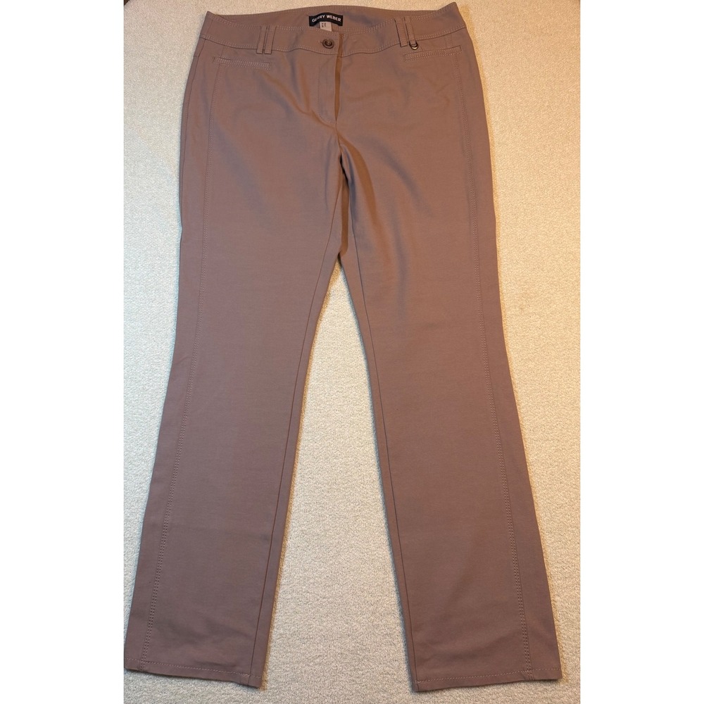 Gerry Weber Womens Mauve Taupe Straight Leg Dress Pants Trousers Size 14